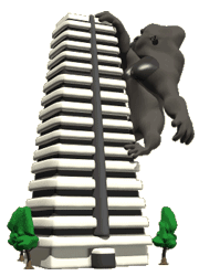 Gif animé King Kong grimpe